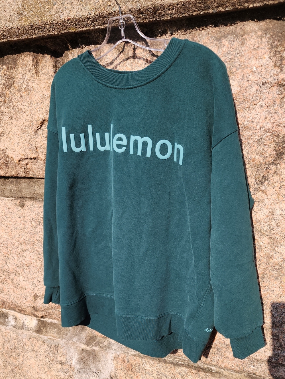 lululemon Deep Teal Cotton Blend Crewneck Sweatshirt Size 10